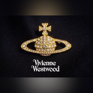 Vivienne Westwood Gold and Silver Crystal Brooch